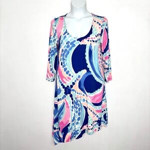 Lilly Pulitzer Tunic Dress Large Coastal Resort Cruises Asymmetrical Hem